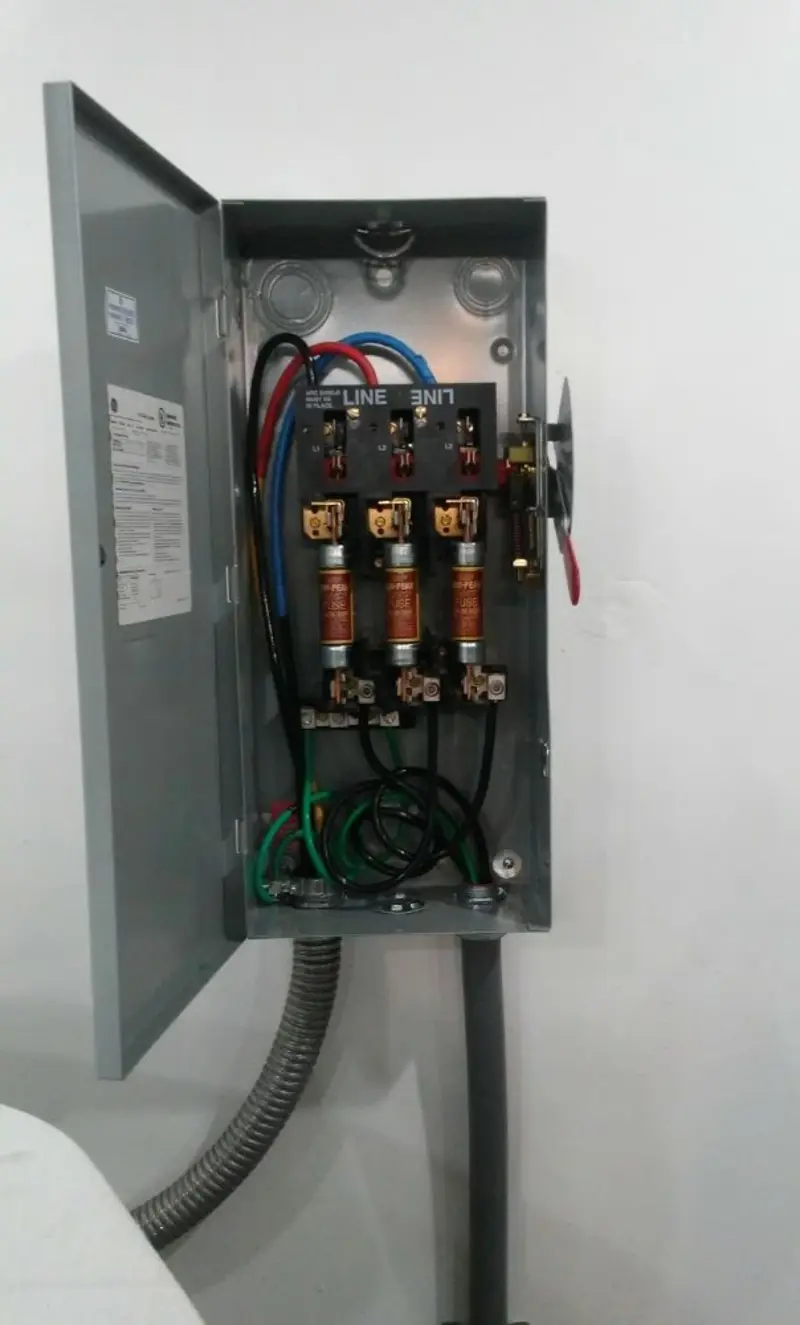 Three-phase disconnect switch installed for Electrical Wiring & Rewiring in Maitland